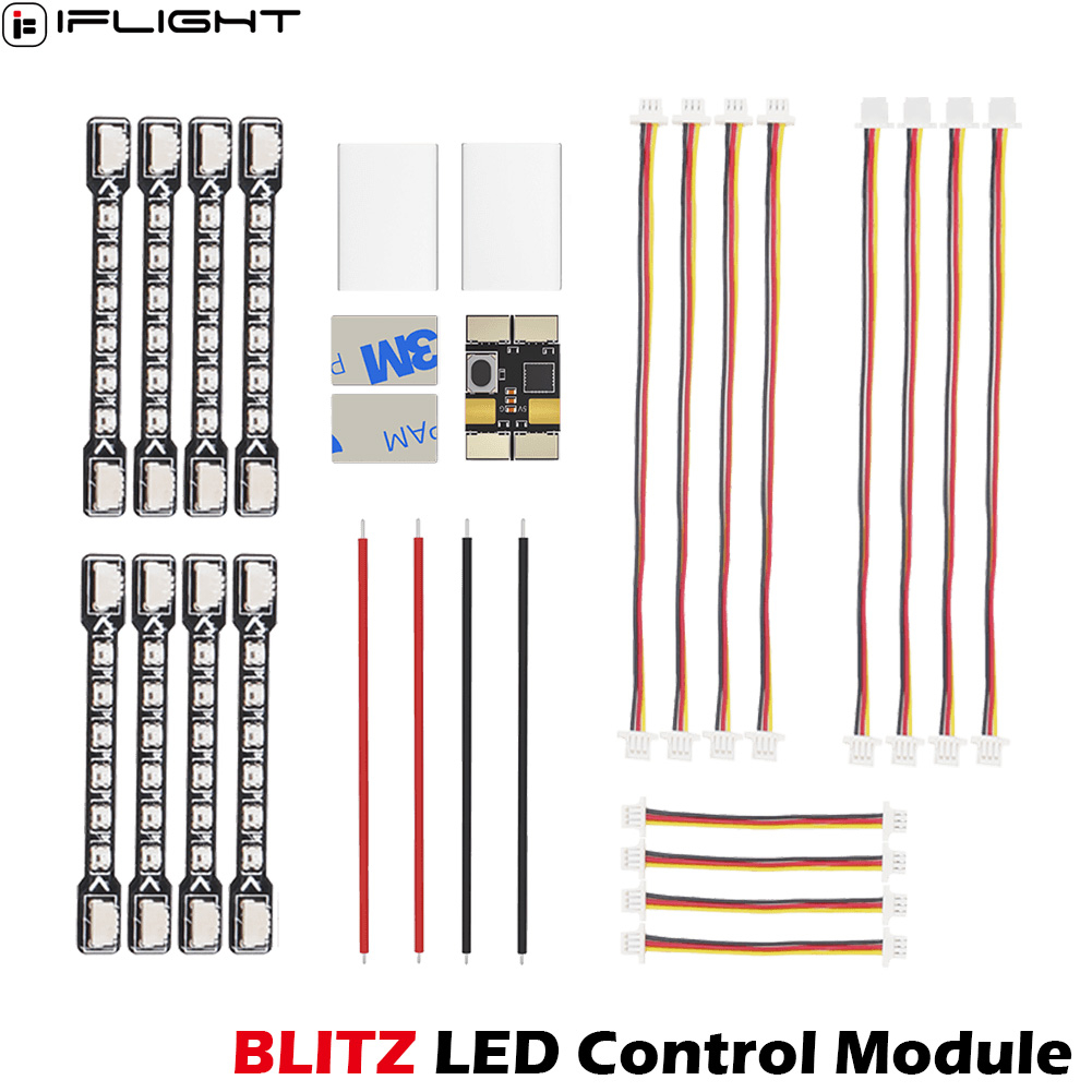 Foxeer Reaper F4 128K 65A Esc - โมดูลควบคุมไฟ LED IFlight BLITZ + ชุดไฟ