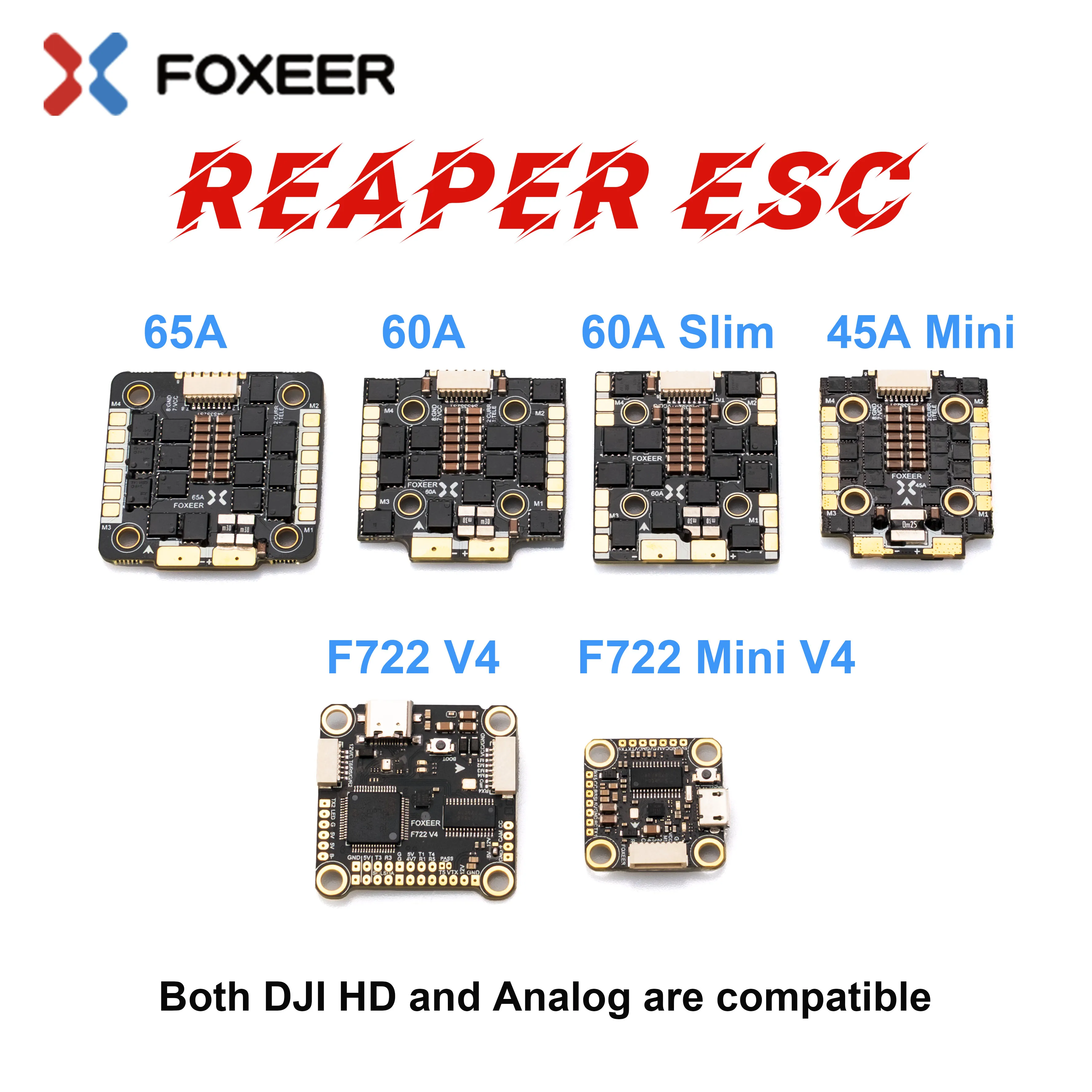 Foxeer Reaper F4 128K 45A 60A  - Foxeer Reaper F4 128K 65A Esc บทวิจารณ์และราคา